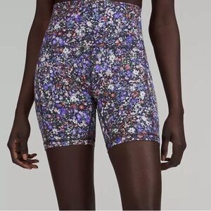 Lululemon Align High Rise Floral Shorts Spandex 8” Women’s Size 2
